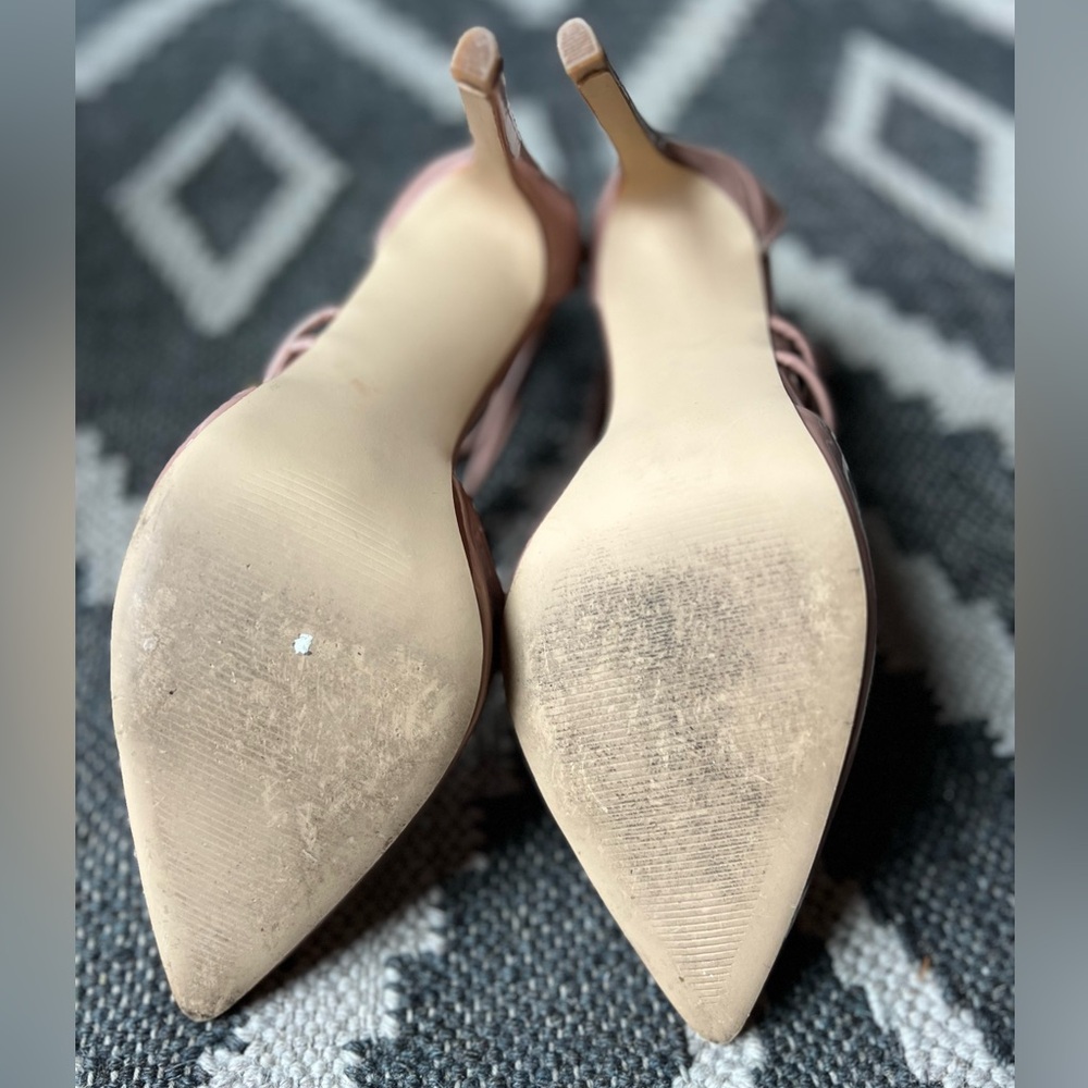 𝗦𝗧𝗘𝗩𝗘 𝗠A𝗗𝗗𝗘𝗡 Nude Strappy Heels Size 9 - Picture 2 of 11